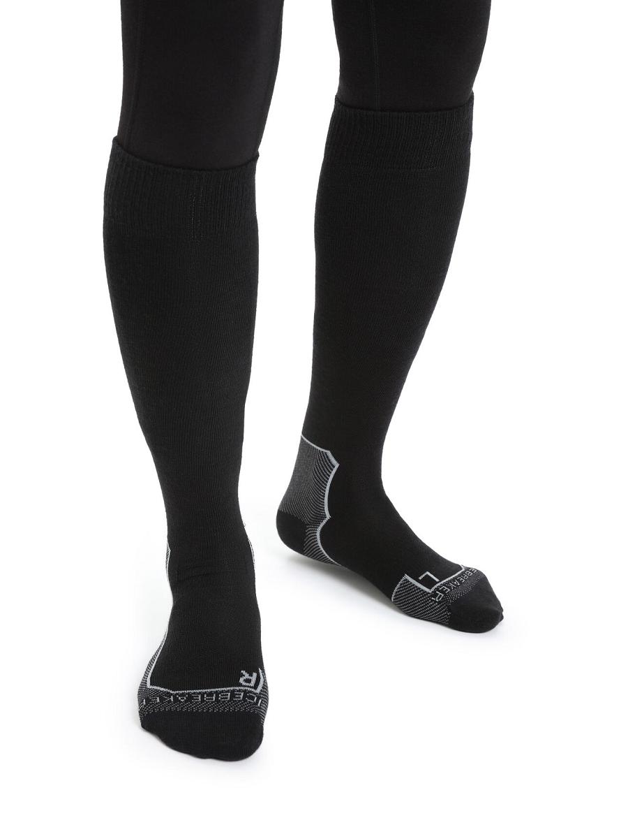 Chaussettes Icebreaker Merino Ski+ Ultralight Over the Calf Femme Noir | FR 1443EBCX